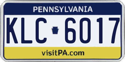 PA license plate KLC6017