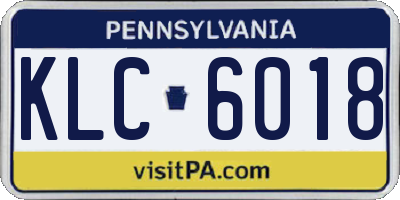 PA license plate KLC6018
