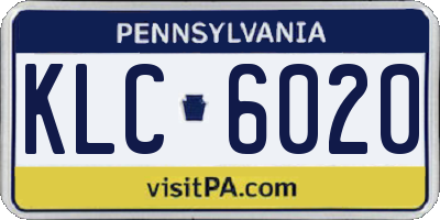 PA license plate KLC6020