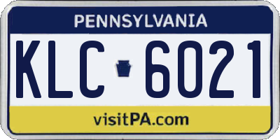 PA license plate KLC6021