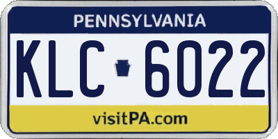 PA license plate KLC6022