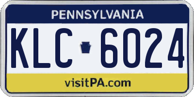 PA license plate KLC6024