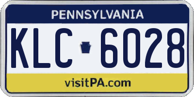 PA license plate KLC6028