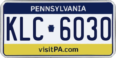PA license plate KLC6030