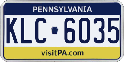 PA license plate KLC6035