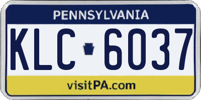 PA license plate KLC6037