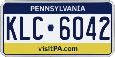 PA license plate KLC6042
