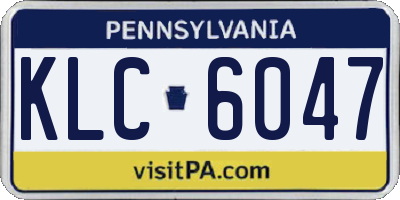 PA license plate KLC6047