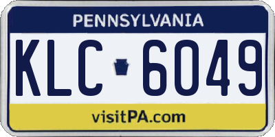 PA license plate KLC6049
