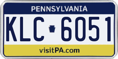 PA license plate KLC6051