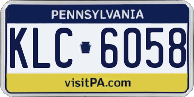 PA license plate KLC6058