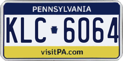 PA license plate KLC6064