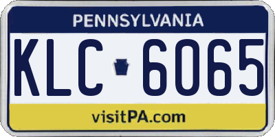 PA license plate KLC6065