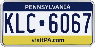 PA license plate KLC6067