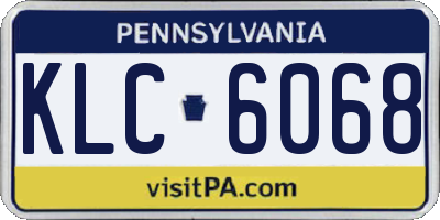 PA license plate KLC6068