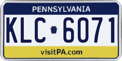 PA license plate KLC6071