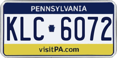 PA license plate KLC6072