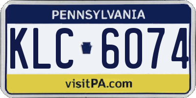 PA license plate KLC6074
