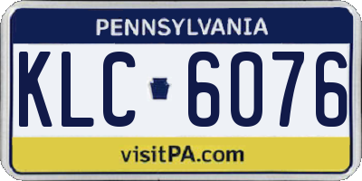 PA license plate KLC6076