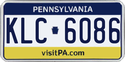 PA license plate KLC6086