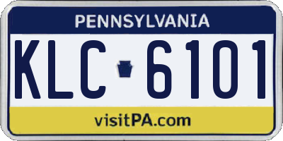 PA license plate KLC6101