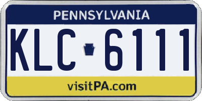 PA license plate KLC6111