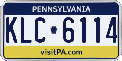 PA license plate KLC6114