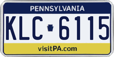 PA license plate KLC6115