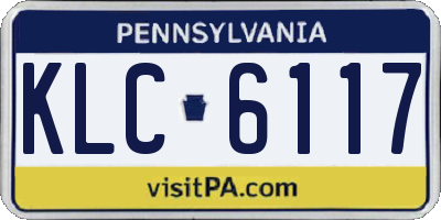 PA license plate KLC6117