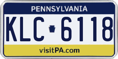 PA license plate KLC6118