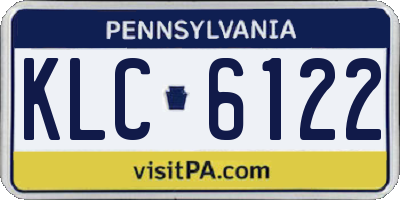 PA license plate KLC6122