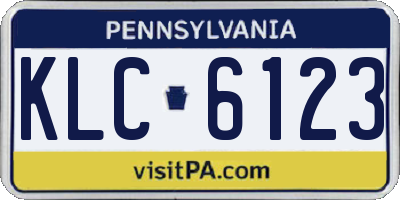 PA license plate KLC6123