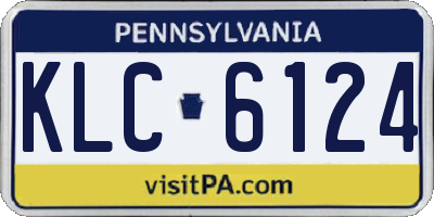 PA license plate KLC6124
