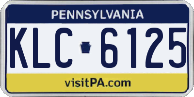 PA license plate KLC6125