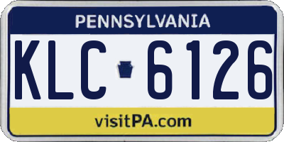 PA license plate KLC6126