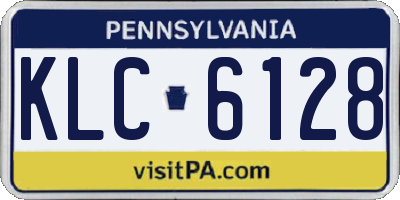 PA license plate KLC6128