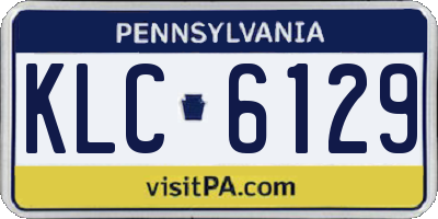 PA license plate KLC6129