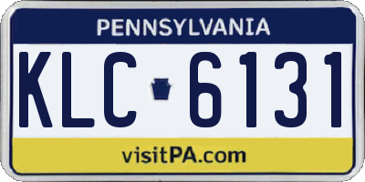 PA license plate KLC6131