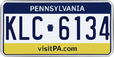 PA license plate KLC6134
