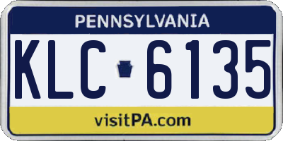 PA license plate KLC6135