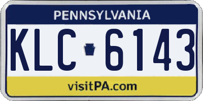 PA license plate KLC6143