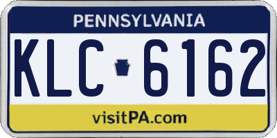 PA license plate KLC6162