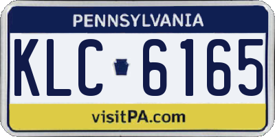 PA license plate KLC6165