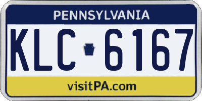 PA license plate KLC6167