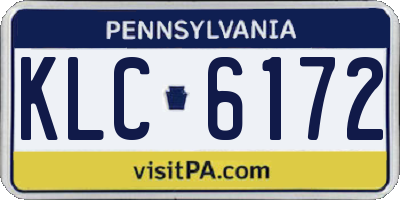 PA license plate KLC6172