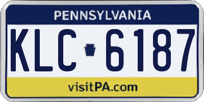 PA license plate KLC6187