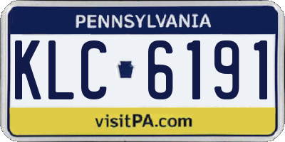 PA license plate KLC6191