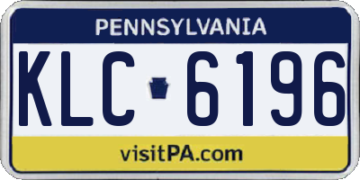 PA license plate KLC6196