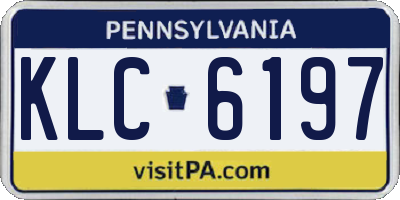 PA license plate KLC6197