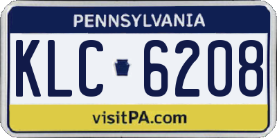 PA license plate KLC6208